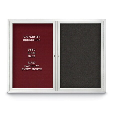 United Visual Products Corkboard, 72"x36", Buff/Satin UV433H-SATIN-BUFF